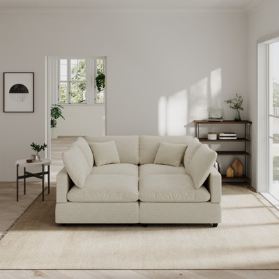  Nyjae 67'' Upholstered Sofa, Cloud Sofa, 4 Seat Sectional Sofa Couch Modular  Sofa for Living Room Apartment