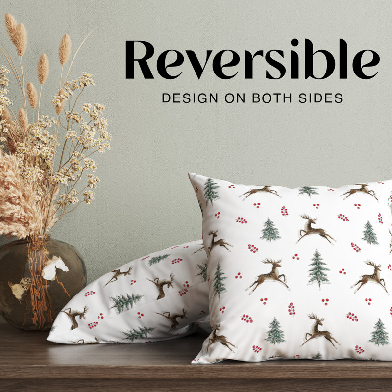 Housse de coussin Reindeer Holiday, H 16 po x l 16 po