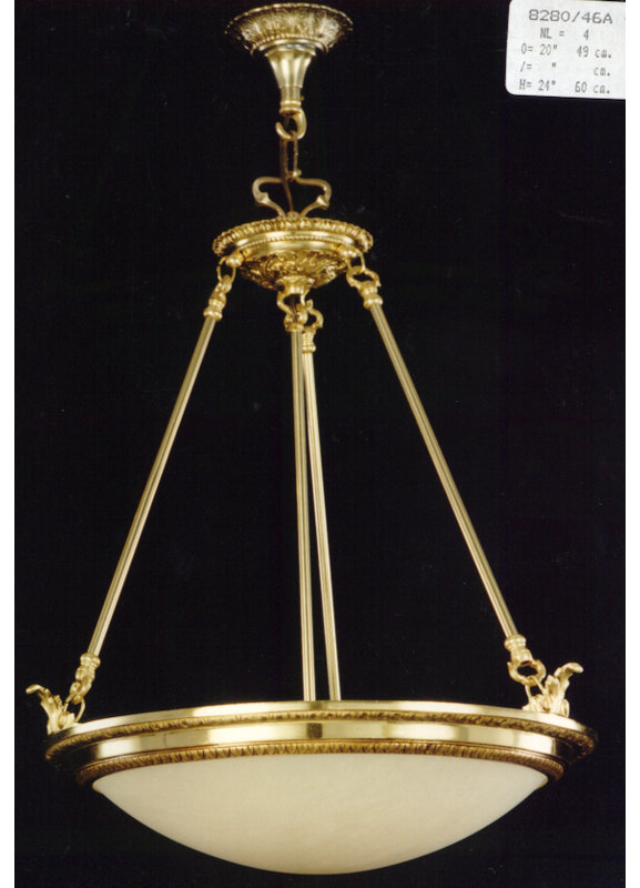 Dantzler 4 - Light Bowl Pendant, French Gold