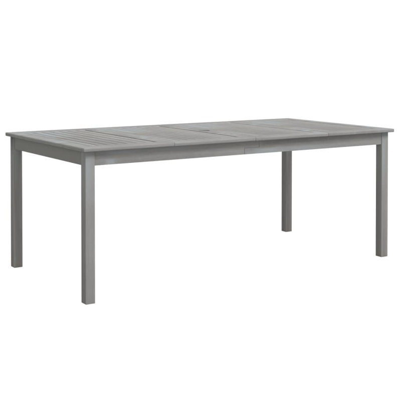 Leontiy Rectangular Acacia Outdoor Dining Table With Umbrella Hole , 200cm cm W 100cm cm D