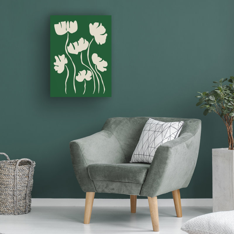 Œuvre sur toile à la bolognaise vert, H 19 po x l 14 po