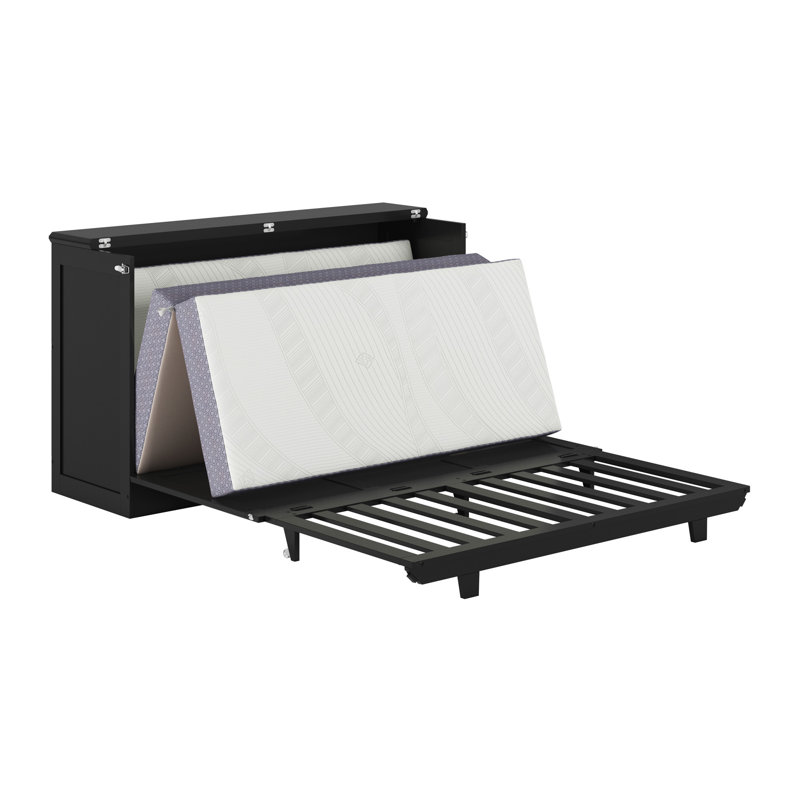 Commode escamotable avec matelas 6 po Charleston, Noir, Queen