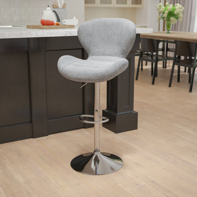 Arkport Swivel Upholstered Adjustable Height Counter Stool with Metal Frame