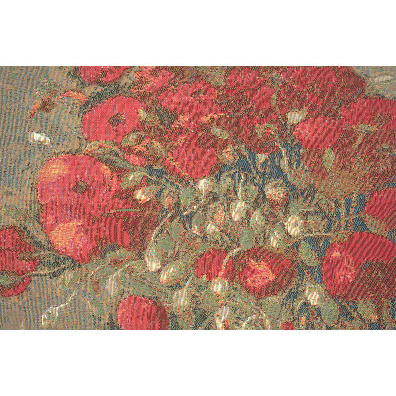 Van Gogh Red Poppies Cotton Euro Cushion Cover