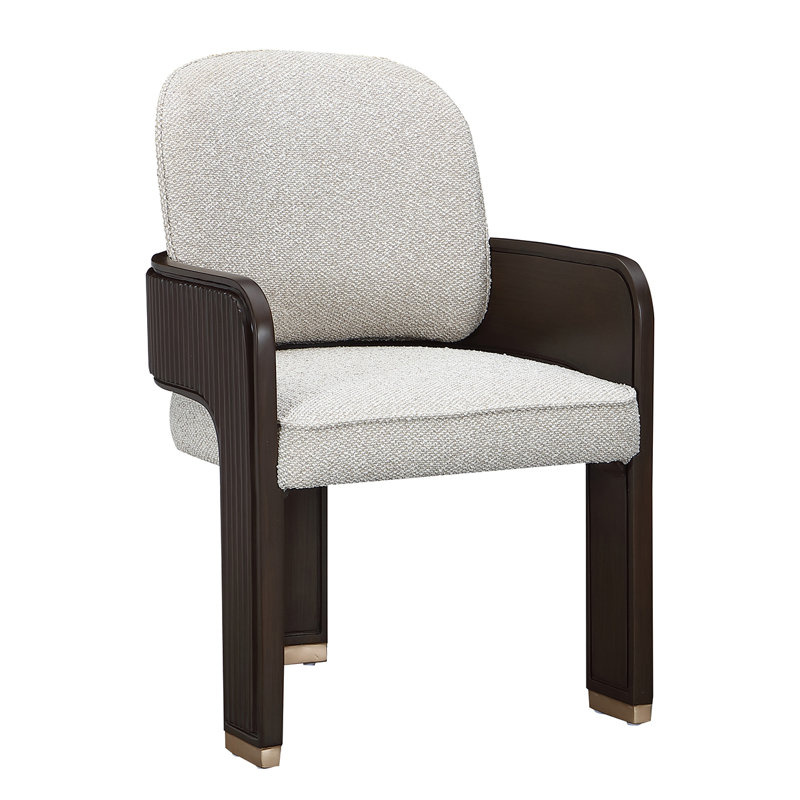 West Kensington Dining Arm Chair - Sea Salt Caramel, Espresso Wood