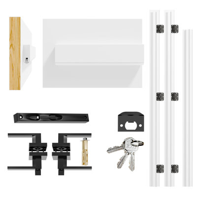 72" Width Black Handle & Hingers Universal Hand Swing Door Jamb (Can adjust the width by cropping)