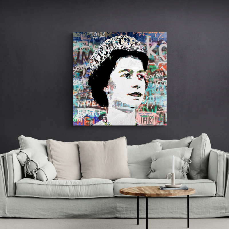 «Queen Graffiti» par Stephen Chambers, impression sur toile tendue, L 15 po x H 15 po