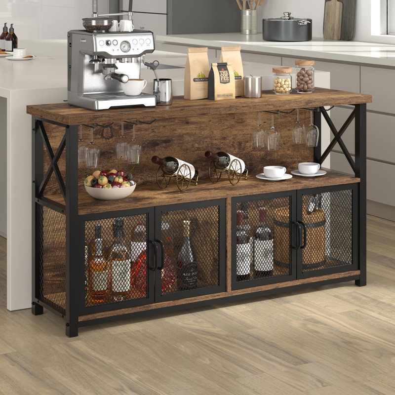 34cm Bar Cabinet, Rustic Brown