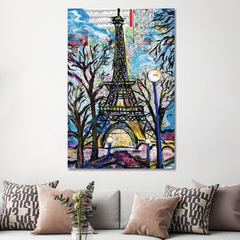 Tour Eiffel, H 60 po x l 40po x P 1,5 po