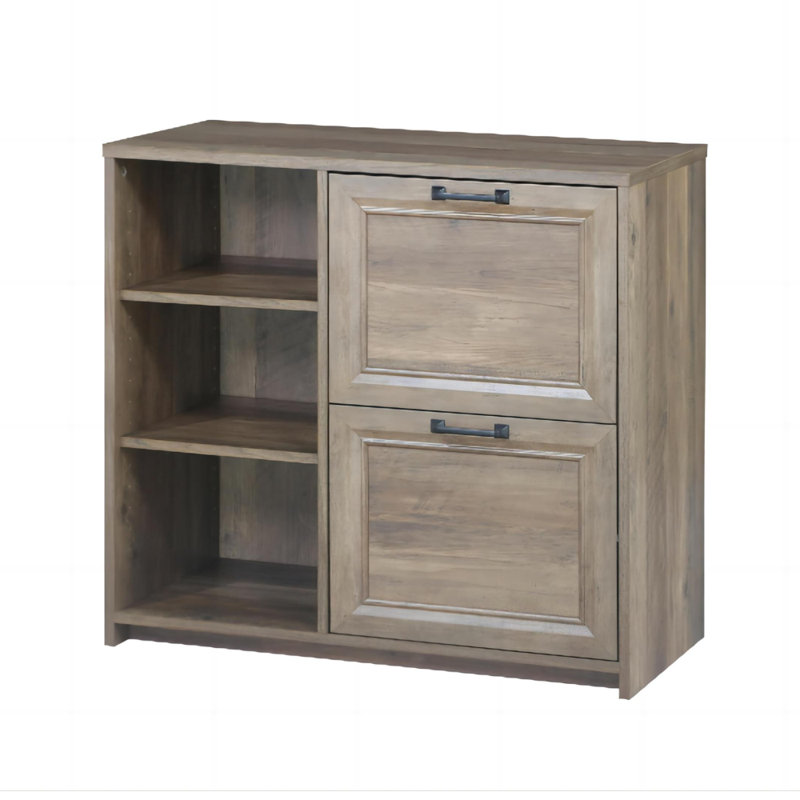 Classeur latéral à 2 tiroirs Timeless Farmhouse - L'attrait rustique rencontre une organisation de documents efficace pour votre bureau à domicile