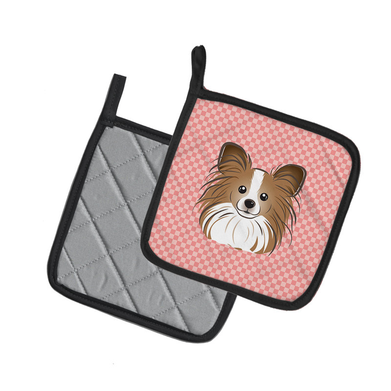 Cuisinier poignée papillon caroline trésors Checkerboard, Rose