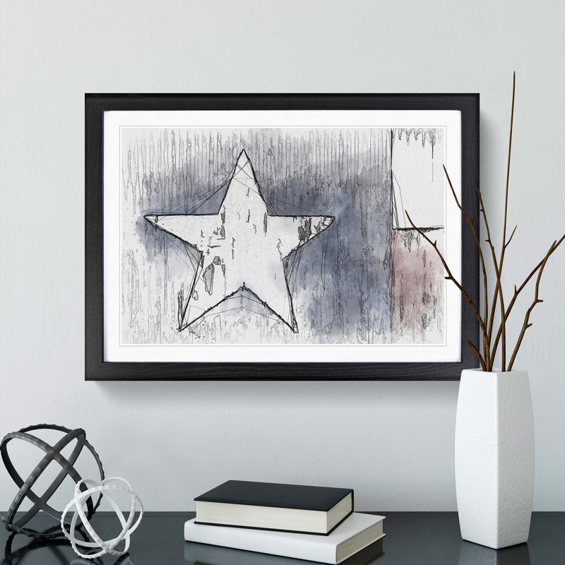 Flag of Texas in Abstract - Picture Frame Graphic Art Print, Black Framed, 62cm H x 87cm W x 2cm D