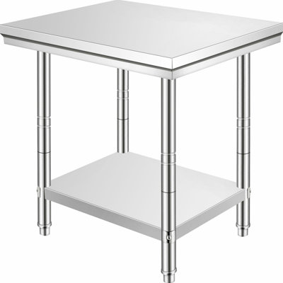 Table de préparation au travail en acier inoxydable 24 po x 24 po VEVOR