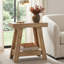 Table de bout à 2 niveaux en bois, petite table d'appoint rustique avec rangement pour le salon-126673005-126673006