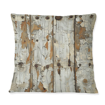 Beige Barn Wood III - Farmhouse Pillow