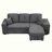Sleeper Sectional Sofa Bed with Side Shelf and 2 Stools-2070167805