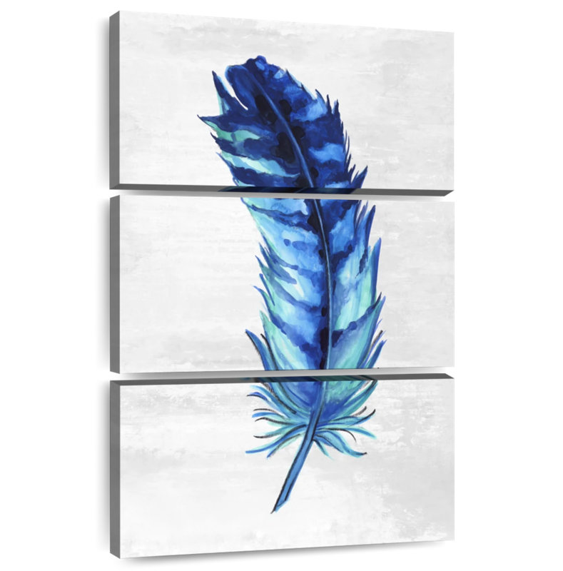 Plumes indigo Kerner I, H 50 po x l 32 po