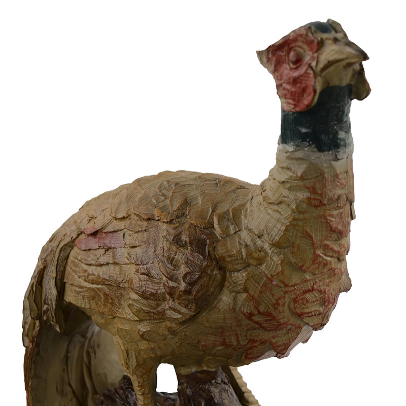 Julius PHEASANT 37cm Carved Wood Effect