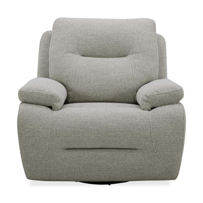 Trevina Swivel Glide Power Recliner, Gray Fabric