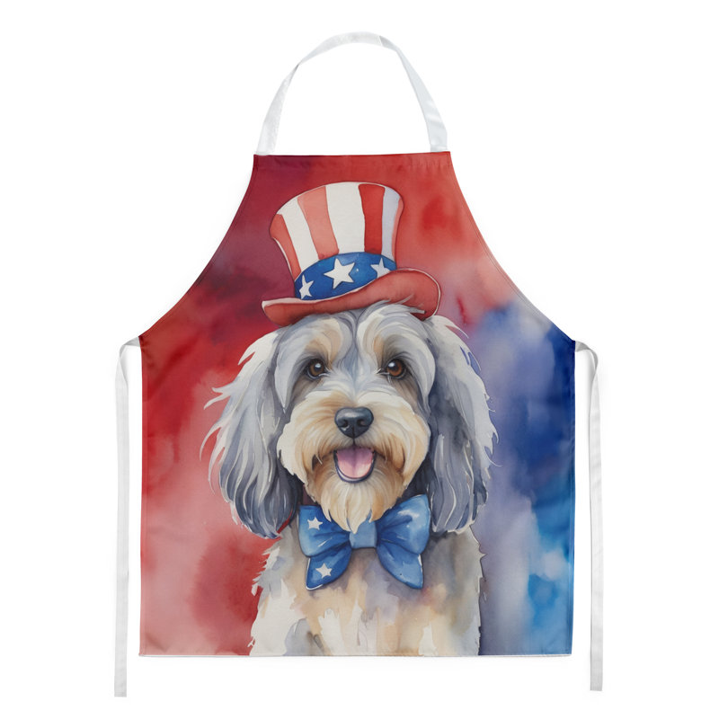 Patriotic American Apron, White Tibetan Terrier