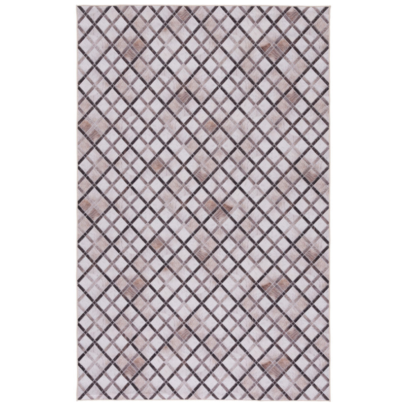 Tapis géométrique beige / brun, Rectangle 8 pi x 10 pi