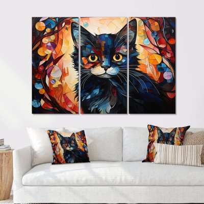 «Abstract Munchkin Marvel Cat Portrait I», ensemble d'art sur toile