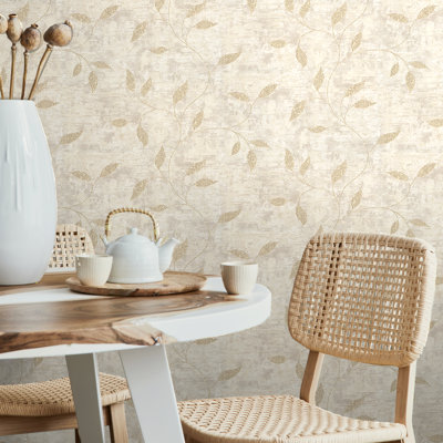 Boutique Ornamental Leaf Floral 10m x 52cm Matte Wallpaper Roll