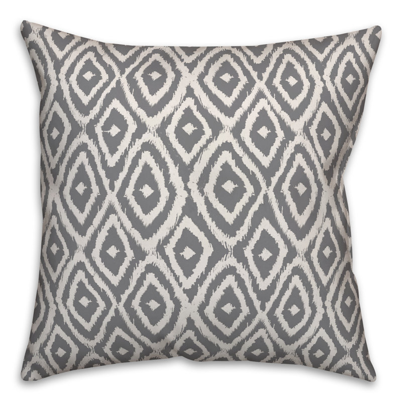 Geometric Throw Pillow, Gray/White, 20" x 20"