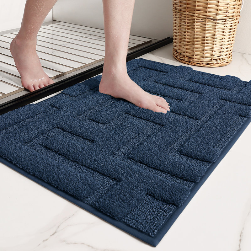 Tapis pour salle de bain Sighrik, L 24 po x l 36 po, Bleu