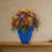 Giant Mixed Floral Artificial Arrangement in Blue Vase