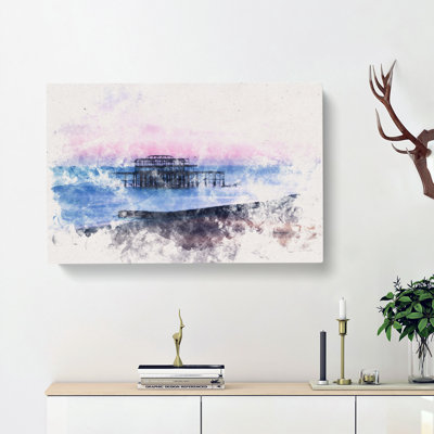 West Pier Brighton Beach - Wrapped Canvas