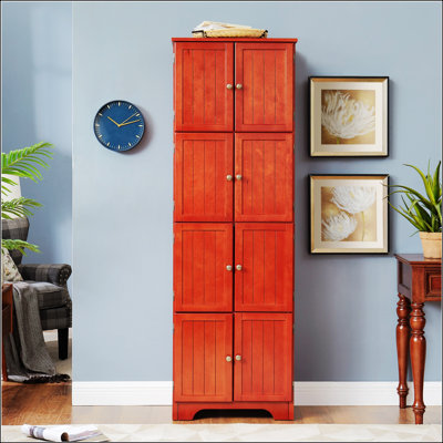 Grande armoire de rangement de 72,4 pouces avec 8 portes et 4 tablettes, polyvalente et élégante pour le salon, la cuisine, la salle à manger et le bureau