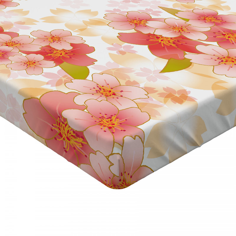 Microfiber Floral Fitted Sheet, Full Fitted Sheet