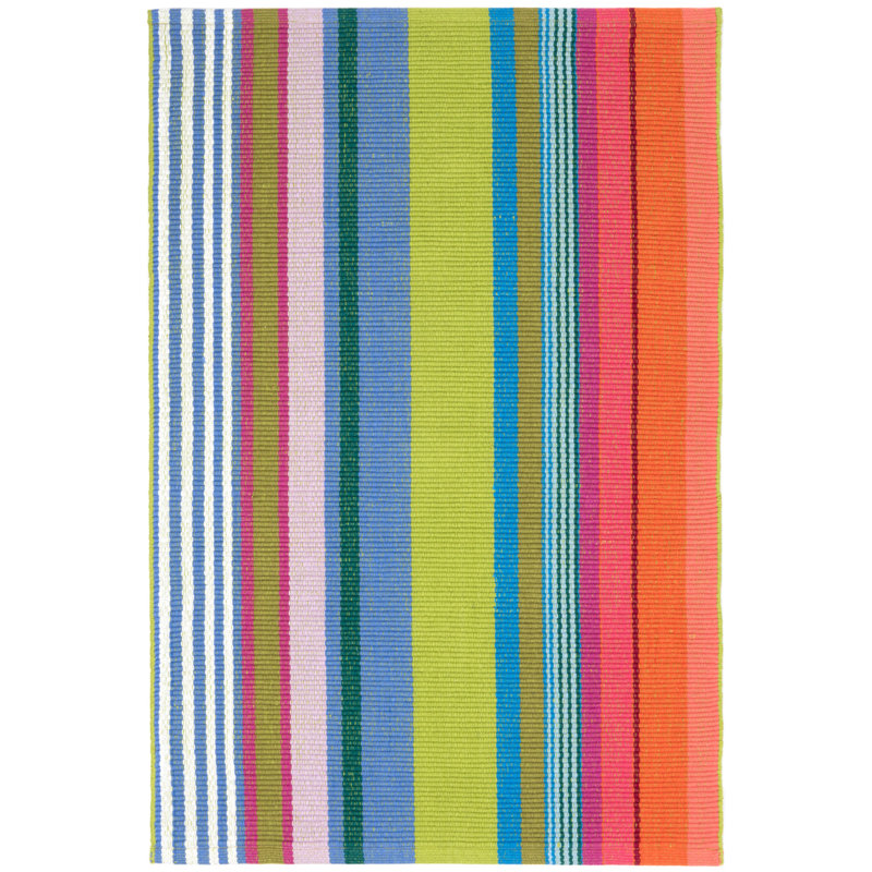 Mellie Stripe Handwoven Cotton Rug, Rectangle 5' x 8'