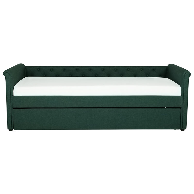 Steephill Upholstered Small Single (2'6) Twill Bed, Green