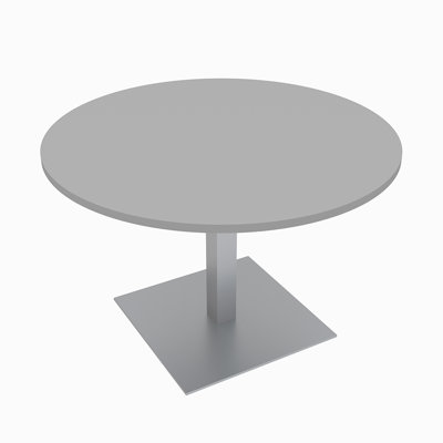Round Conference Table with Square Metal Post Base
