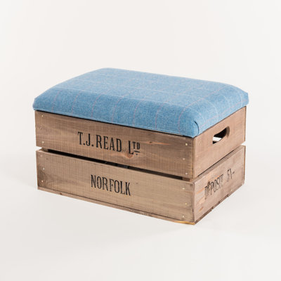 Thermopolis 48cm Wide Rectangle Plaid Standard Ottoman with Storage