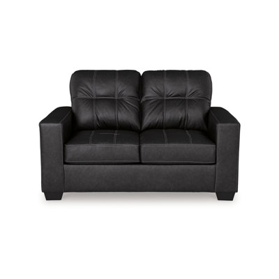 Causeuse Barl, moderne, simili cuir riche touffeté de 62 pouces
