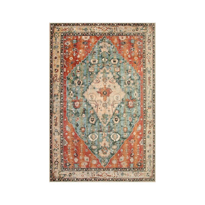 Multicolor Vintage Persian 5 × 7 Ft Area Rug for Living Room Kitchen