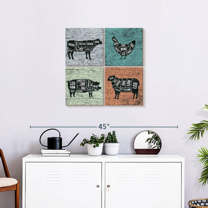 Ensemble de 4 planches de cuisine, H 26 po x l 26 po x P 1,25 po
