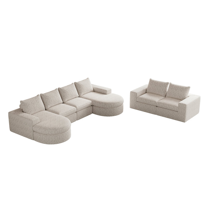 Canapé modulaire Chenille Cloud, Chenille beige