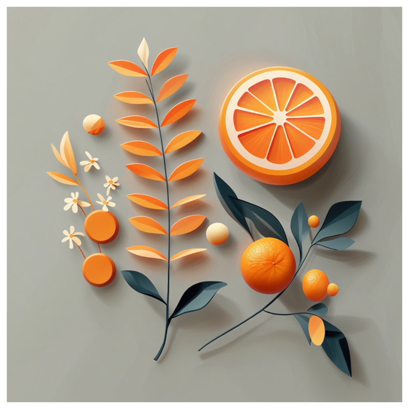Coussin orange, nourriture, double face, 20 x 20 pouces