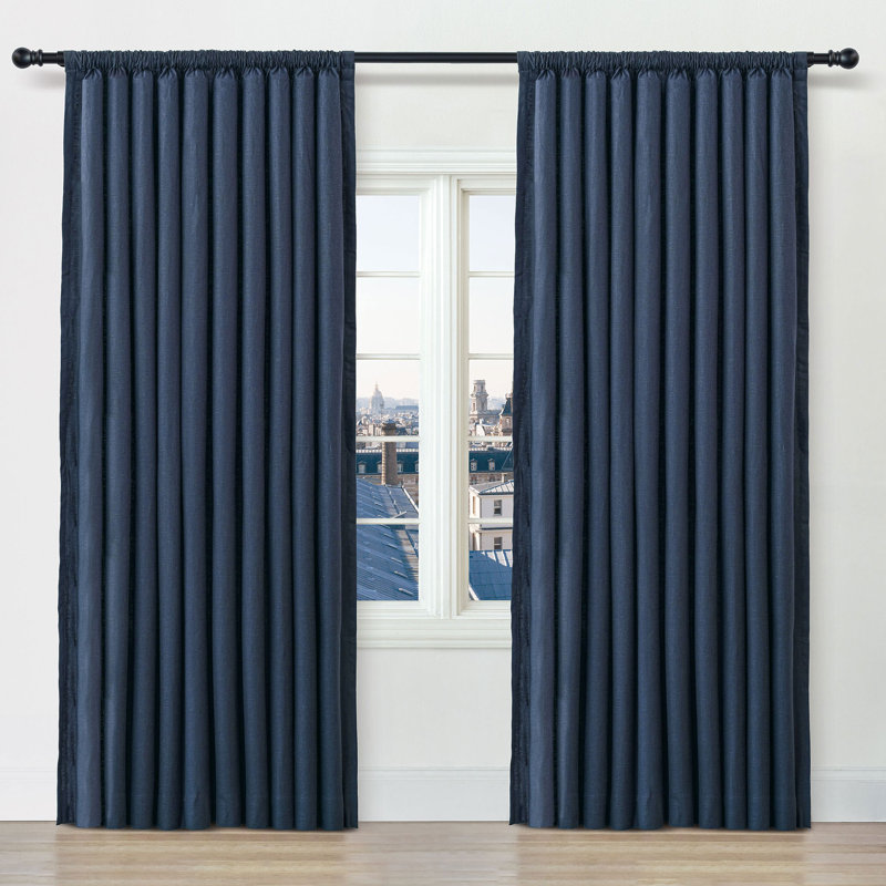 Brisa Room Darkening Curtain, 96" W x 120" L, Indigo