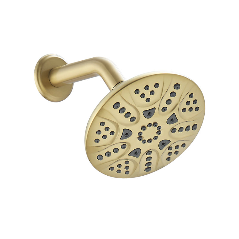 Motif moderne à 6 jets avec 1,8 gal / min 6 po Pomme de douche murale fixe, Titane brossé