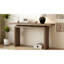 Console en placage de frêne de conception unique, de style moderne et simple, avec un plateau de table astucieux, convenant à un vestibule, un couloir, un salon, un vestibule-1846503223