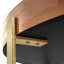 Charmante table basse ronde avec un design distinctif en bois et pieds dorés pour le salon, parfaite pour les intérieurs modernes et classiques.-306903702-306903703
