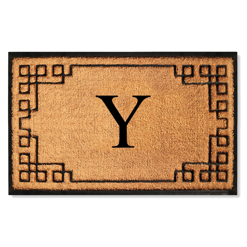 Tapis d'entrée antidérapant Monogram, L 24 po x L 39 po, Y