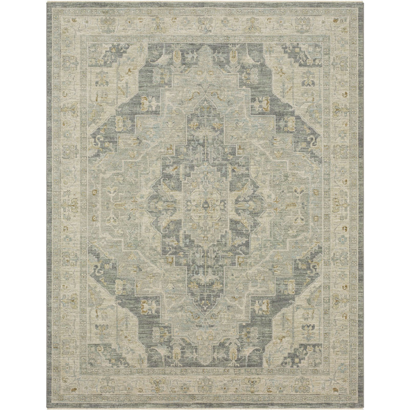 Tapis tissé gris foncé Kumra, Rectangle 9 pi x 12 pi 2 po