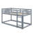 Twin Size Stacked Floor Bunk Bed With Ladder Included-1014622757