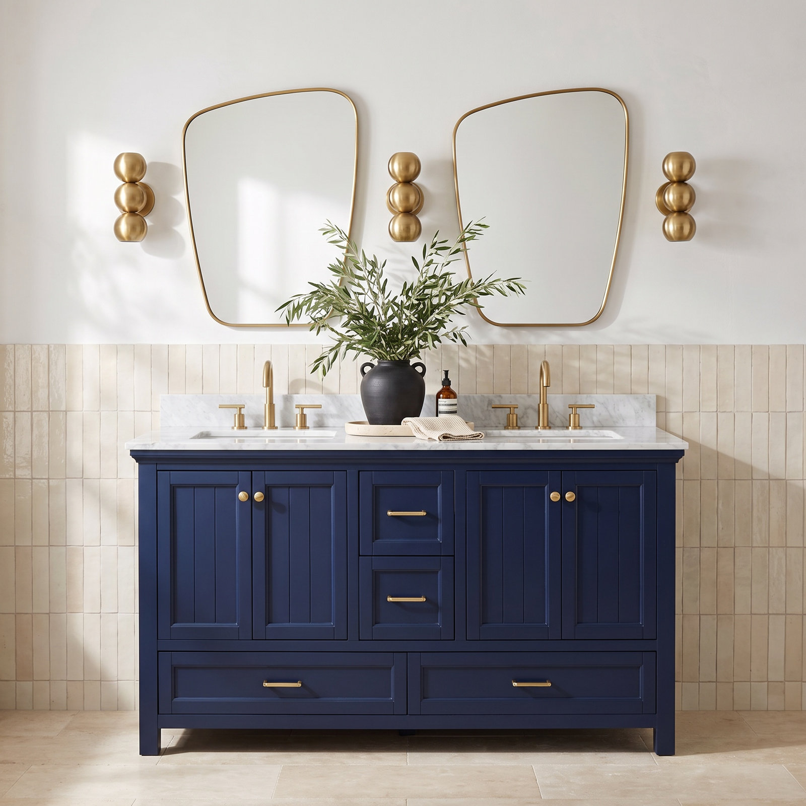 Maven 60'' Double Bathroom Vanity, Royal Blue
